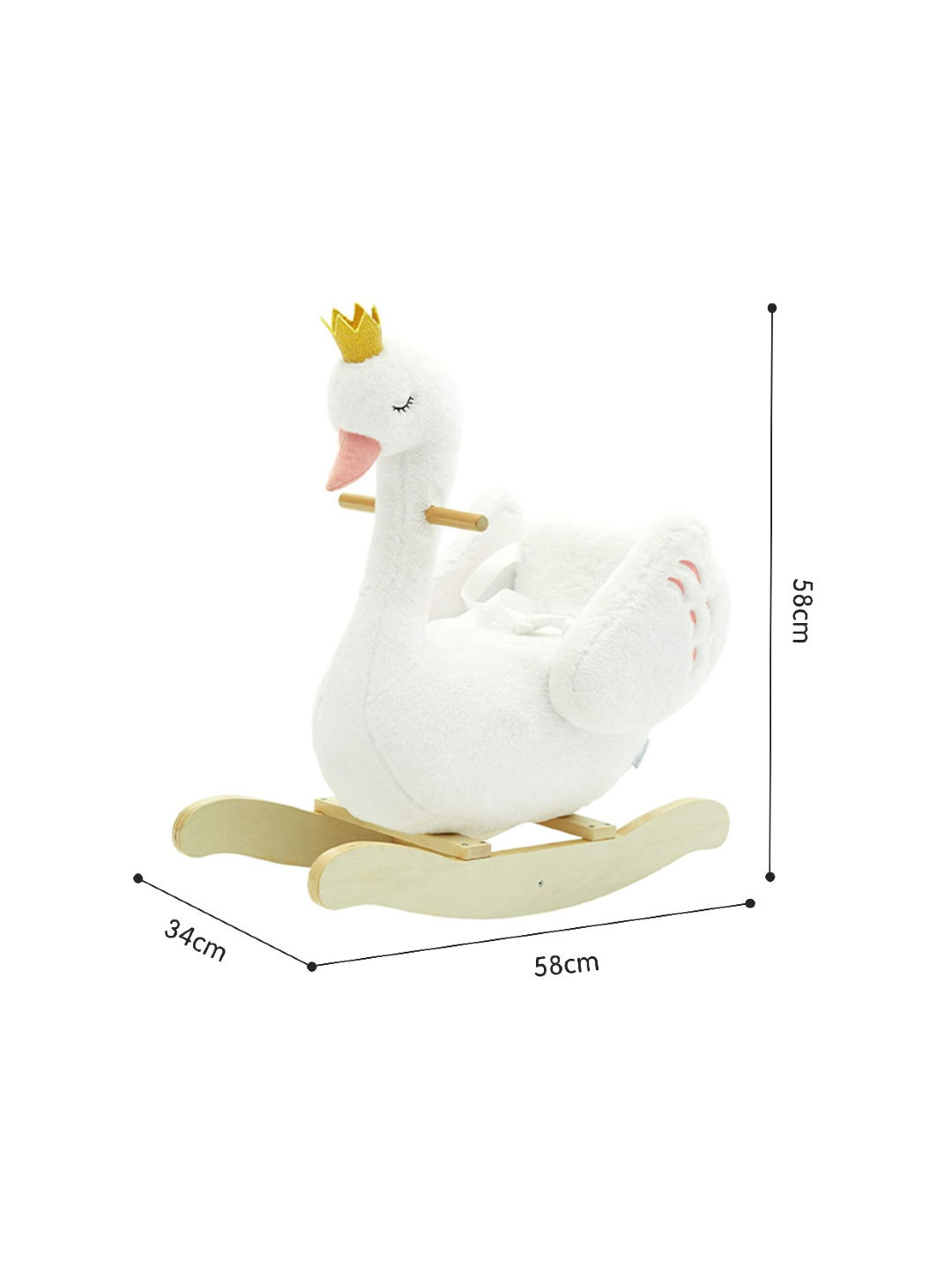 Bonjour Baby Labebe Wooden Rocker Swan edamama